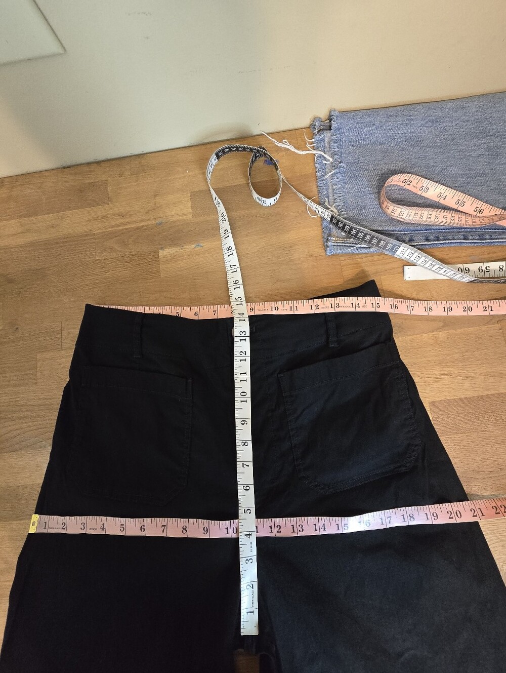 Maeve The Colette Pants Black Wide Leg Cropped High Rise Size 31 Magic Fabric - Picture 11 of 13